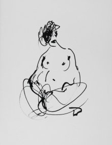 Constant Nieuwenhuys-ZT/Naakte vrouw in lotus-houding, 1990