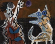 Constant Nieuwenhuys-Meisje en hond, 1949