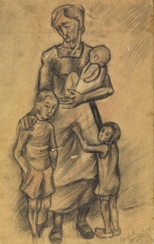 Constant Nieuwenhuys-ZT/Moeder met kinderen, 1936